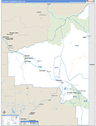 Southeast Fairbanks County Wall Map Basic Style